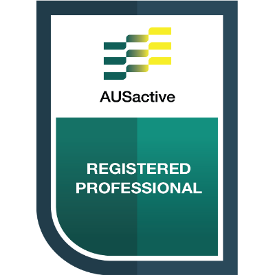 AusActive Registered Professional badge for Hudson Personal Training