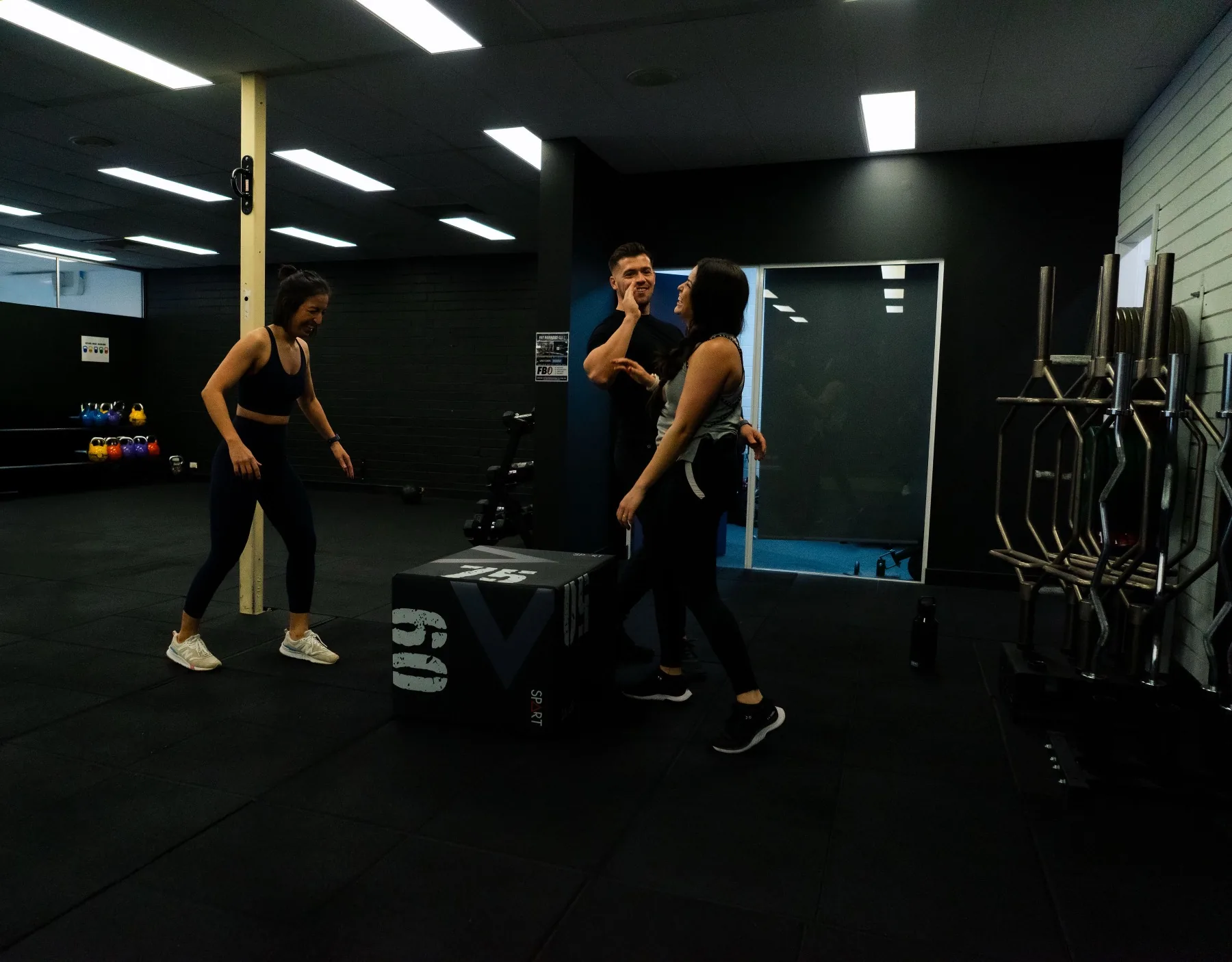 Hudson guiding clients through a transition between exercises